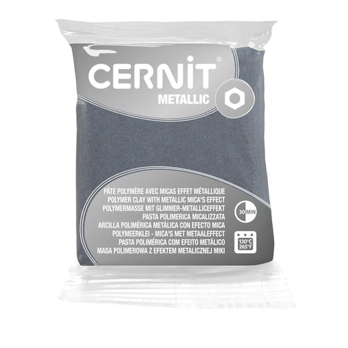 Cernit metallic 56g silber - 6x,