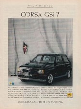 Opel Corsa A GSi - Reklame Werbeanzeige Original-Werbung 1988