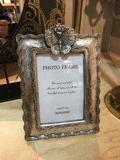  Bilderrahmen Silber mit Schmetterling Shabby Landhaus Rechteckig 10 x15cm