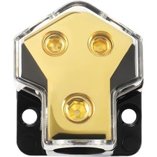 Auto Stromverteilerblock 2-Wege Kupfer Edelstahl für Car-Audio, 0/2/4 AWG Ein...