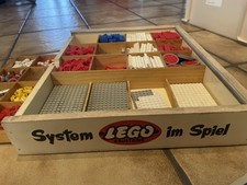 original LEGO Holzkiste mit Bausteinen/ Platten, 60/70er, retro, vintage