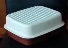 Tupperware Brotkasten großer Laibwächter vintage 80er braun weiss