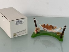 Erzgebirge Hase in Hängematte  8 x 16 x 8,2 cm - Top Zustand
