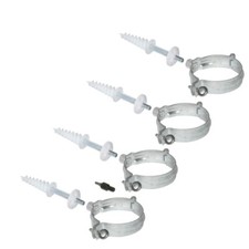 4 verzinkte Fallrohrschellen ø100 mm Ablaufrohrschellen, Thermodübel & Schrauben