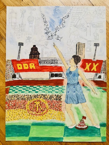 Orig aquarell dresden ddr - aquarell,