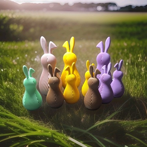 Osterhasen bunte großfamilie - bunte,