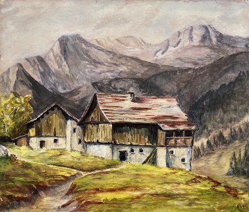 Alter bauernhof den alpen - alter,
