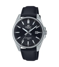 Casio Edifice Armbanduhr  EFV-150L-1AVUEF Edelstahlt/ Leder Schwarz 