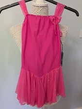 Sagester Eiskunstlauf Wettkampf Kleid Tanz Gymnastik rosa Alter 10 Ärmel