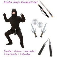 Ninja kostüm komplettset - ninja,