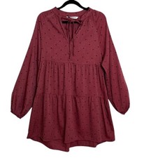 Zara Maroon Tunic Dress S Long