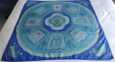HERMÈS Seidentuch - Poste et Cavalerie - blau/bunt - 90 x 90 cm
