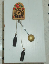 MINIATUR Pendel- Wanduhr Holz