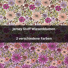 Jersey Stoff Wiesenblumen
