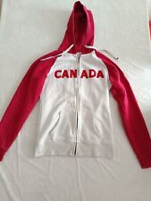 Damen Kapuzenjacke Rot-Weiss aus Baumwolle mit Canada logo (gebraucht)