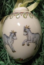Hutschenreuther Das Ei 1994 Jahresei  Ziege mit Wagen egg Osterei Ei  OVP b