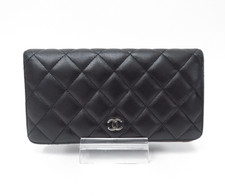 Authentische CHANEL CC Matelasse Leder-Geldbörse mit Doppelfaltung lange...