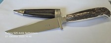 5 / Jagdmesser Hubertus Solingen, Hirschhorn Messer Trachten