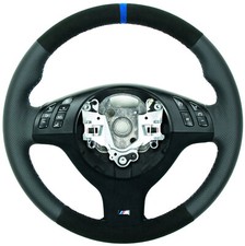 BMW E46 E39 M Leder Alcantara Lenkrad neu bezogen / beziehen 12 Uhr blau PA MN