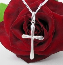 Kreuz Anhänger mit Kette Echt Silber 925 Kinder Damen Herren Männer Kommunion