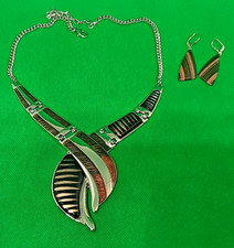 Modeschmuck Edelstahl Kette Handarbeit groß braun schwarz gold robust