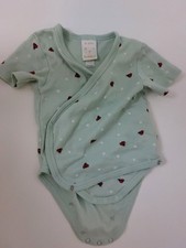 Baby Newborn Kurzarm Wickel-Body Größe 56 Pusblu hellblau/helltürkis Marienkäfer