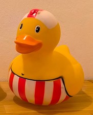 XXL-Badeente, gelb/rot/weiß