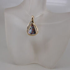 Anhänger in 750/18k  Gelbgold mit Opal und Brillanten mit Varioclip