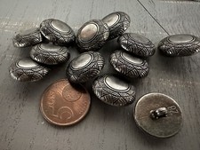 6-12 Knöpfe 18mm altsilber eisen silber Ösenknopf Trachten Halbkugel Zacken