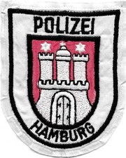 Polizei 70er Abzeichen HAMBURG weiß Patch Polizeiabzeichen Hansestadt Davidwache