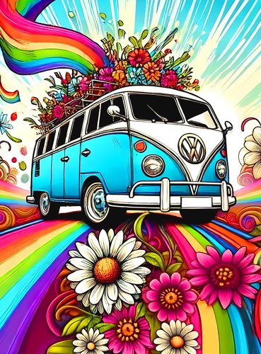 70er jahre hippie - 70er, bus