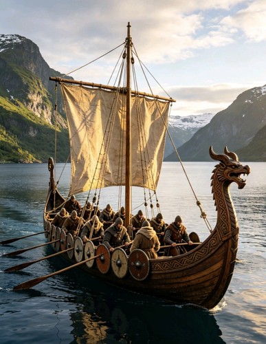 Wikinger langboot illustration - wikinger,