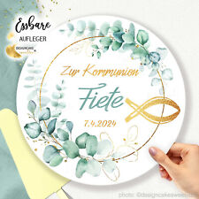Tortenaufleger Kommunion Konfirmation Eukalyptus Goldfisch Firmung Tortenfoto
