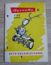 Agria Agriette 2000 Betriebsanleitung
