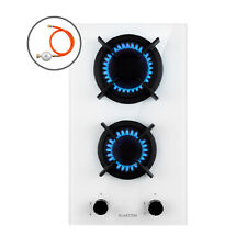 Gaskochfeld 30 cm 2 flammig Brenner 4200 W Glaskeramik Gas Cooker Hob weiß