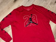 JORDAN Herren Langarm T-Shirt Pullover XXL 2XL Sweatshirt Rot 10005-41