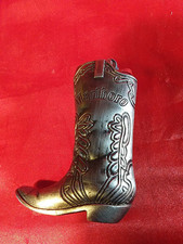 Alte Metall Feuerzeughülle Cowboystiefel Marlboro Mini BIC 70er Vintage (4518)