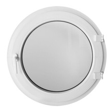 Rundfenster Dreh Weiss Kunststoff VEKA mit Satiniertes Glas Milchglas