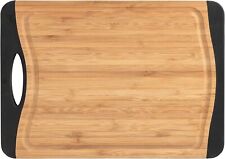 WENKO Schneidebrett Bambus Anti-Rutsch M - Küchenbrett, mit Saftrile und Griff