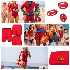 Baywatch C.J. Parker Cosplay Red ​beach Swimming Shorts Pants+Float Board sets