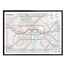 Poster BVG Berlin - Netzplan Berlin WANDBILD WANDEKO KRATZFEST LATEXTINTE FSC