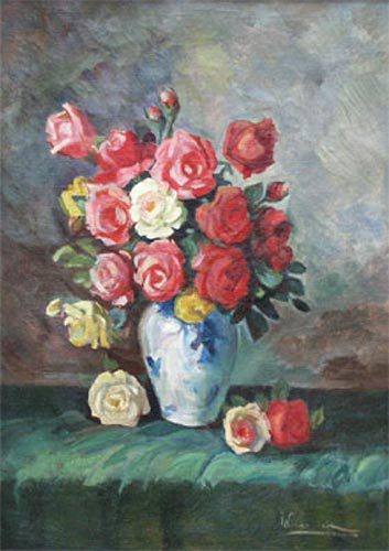 Riesiges altes rosen - altes, gemälde