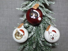 Weihnachtskugel INGE GLAS Tiere Katzen / Hunde "cats & dogs" NEU 8cm Kugeln