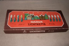 DDR NARVA Weihnachts-Lichterkette, 16 Lampen, Originalkarton, 1x Reservelämpchen