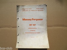 MASSEY FERGUSON MF 187 Mähdrescher Ersatzteilkatalog 1972 ETK Traktor Harvester