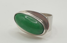 XL Ring Silber grüner Stein
