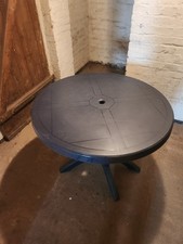 Gartentisch rund 95cm Durchmesser Kunststoff dunkelblau, kein Versand