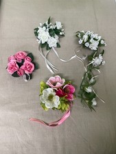 4 x Blumenring Blumenkranz aus Kunstblumen für Kerzenhalter Tischdeko