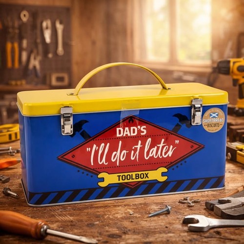 Biscuits tin jar - tin, dads