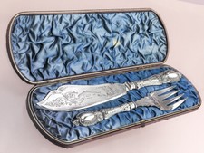Fisch Vorlegebesteck Versilbert in Originalbox wohl England vor 1900